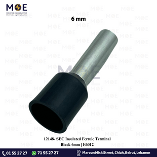 SEC Insulated Ferrule Terminal Black 6mm | E6012 | كوس انبوب اسود