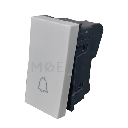 Orva Door Bell Switch/ Push Button White 1P 10A 1module | MS30108 | كباس جرس داخلي ابيض