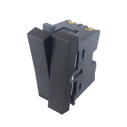 Orva Double Small 1way switch Black 1P 1module | MS30104-290 | مفتاح مجوز اسود