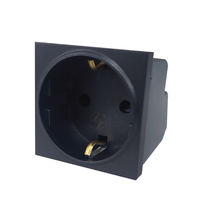 Orva German Standard Socket Outlet Black 2module | MS30219-290 | بريز شوكو اسود