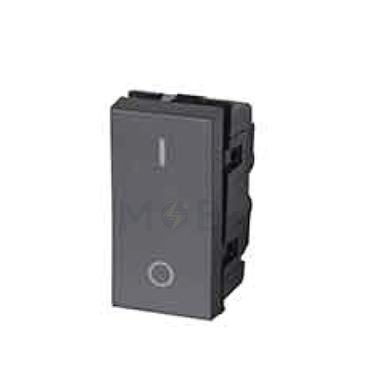 Orva 1Way Switch Black 2P 16A 250V 0-1 | MS30120-290 | مفتاح مفرد خطين اسود