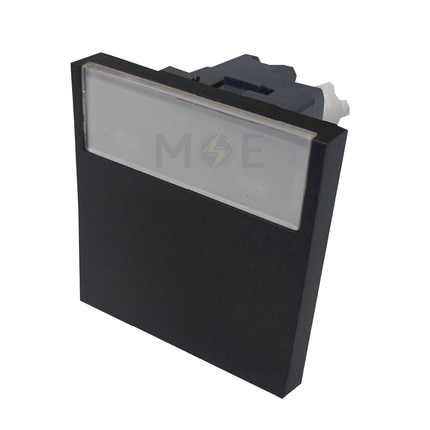 Orva Door Bell Switch/ Push Button With Nameplate Black 1P 10A 2module | MS30243-290 | كباس جرس باسم مجوز اسود