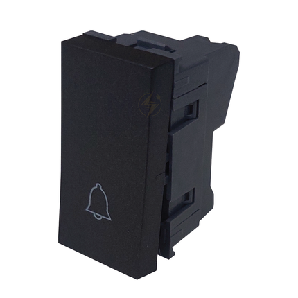 Orva Door Bell Switch/ Push Button Black 1P 10A 1module | MS30108-290 | كباس جرس داخلي اسود