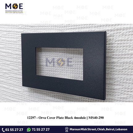 Orva Cover Plate Black 4module | MS40-290 | بلاك بلاستيك اسود