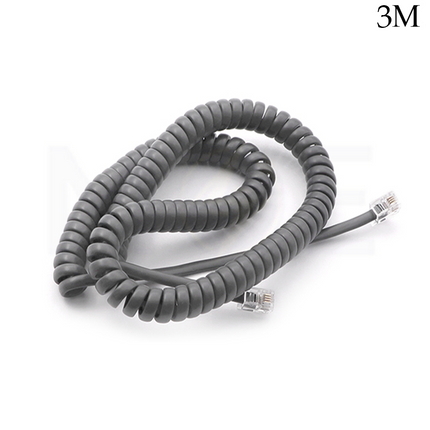 Telephone Handset Cord RJ9 to RJ9 Gray 4P4C 3mt