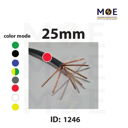 Liban Cables Single Core Stranded 25mm Red | NYA | شريط مفرد قاسي احمر