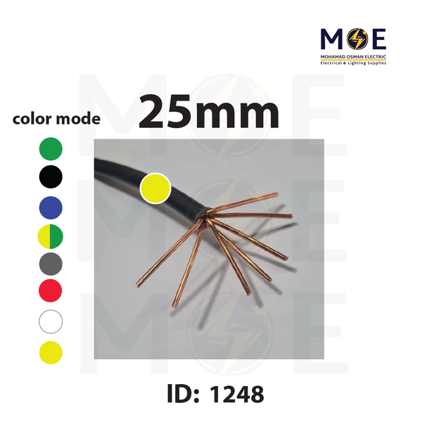 Liban Cables Single Core Stranded 25mm Yellow | NYA | شريط مفرد قاسي اصفر