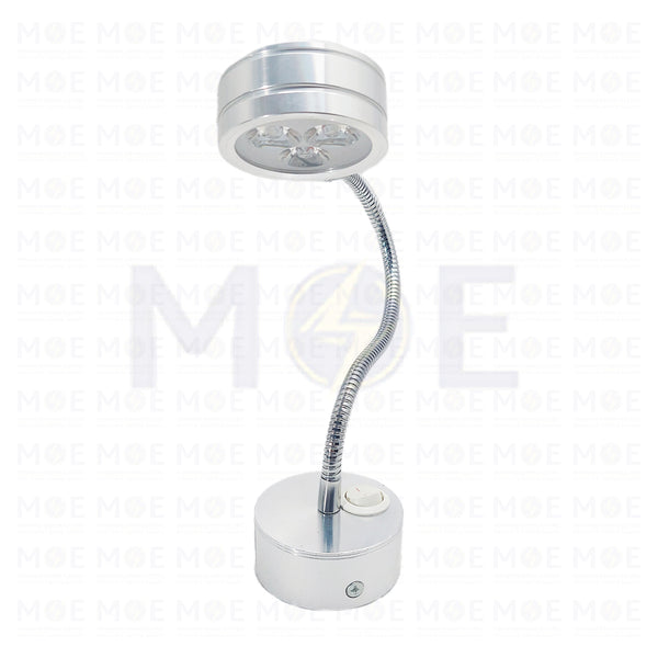 Orient LED Indoor Wall Spot Light Flexible With Power Switch Chrome Daylight 330Lm 3*1W | BD-059 | ابليك حائط ليد ماسورة مع مفتاح كروم دايلايت