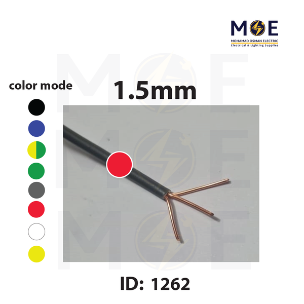 Liban Cables Single Core Stranded 3/029 (1.5mm) Red | NYA | شريط مفرد قاسي احمر