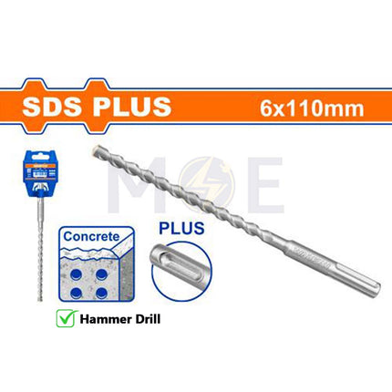 Wadfow SDS Plus Hammer Drill Bit 6mm (TL:110mm , WL:50mm) | WHD1202