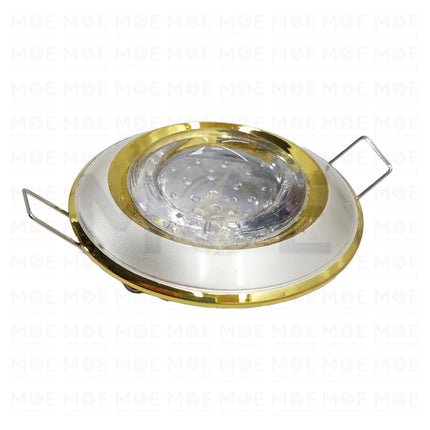 Orient Downlight / Spotlight MR16 Frame Pearl Gold Recessed Fix Circular With Ball Glass 6cm | KG-303 | سبوت فارغ مدور مخفي مع زجاجة طابة منقطة لولو على ذهبي ثابت