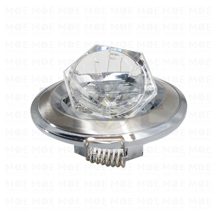 Orient Downlight / Spotlight MR16 Frame Chrome Nickel Recessed Fix Circular With Pyramid Glass 6cm | KG-304 | سبوت فارغ مدور مخفي مع زجاجة هرم فضي/كروم على كروم/نيكل ثابت