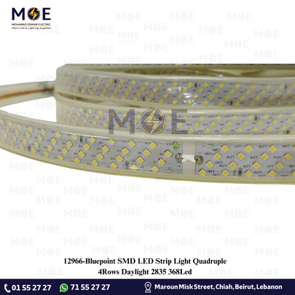 Blue Point SMD LED Strip Light Quad 4Rows Daylight 2835 368Led | ستريب ليد رباعي دايلايت