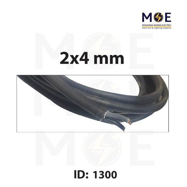 Liban Cables Sheathed-Insulated CU Core 300/500V Flexible Black 2x4 mm | NYM-2x4mm | كابل مبروم اسود