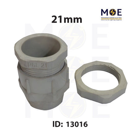 Cable Gland for PVC Pipe/tube Gray 21mm | PGL21 | برس اتوب للتيب رمادي