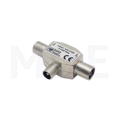 Coaxial TV antenna signal Splitter 1x IEC Male (plugs) to 2x IEC Female (socket) 2-Way