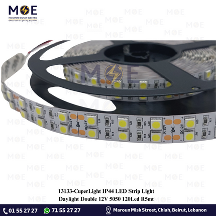 CuperLight IP20 LED Strip Light Double Daylight 12V 5050 120Led R5mt | بكرة ستريب ليد دايلايت