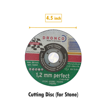 Dronco Abrasive Stone Cutting Disc 115x1.2x22.2mm | C60R-BF