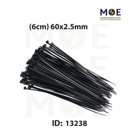 Cable Ties Black ( 6cm ) 60x2.5mm | XFS-60 | رباط بلاستيك رفيع اسود