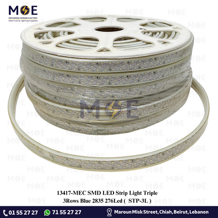 MEC SMD LED Strip Light Triple 3Rows Blue 2835 276Led | STP-3L | ستريب ليد تربل ازرق