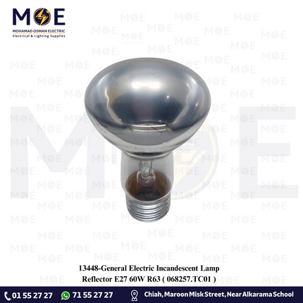 General Electric Incandescent Lamp Reflector E27 60W R63 | 068257.TC01 | لمبة عادي مراية برم