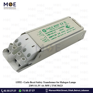 Carlo Bezzi Safety Transformer for Halogen Lamps 230V/11.5V 4A 50W | TMC50/23 | ترانس هالوجين حديد