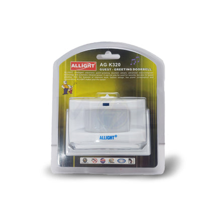 Allight Wireless Guest Alarm with motion sensor White Ding Dong + Alarming Music  AG-K320 - حساس حركة وايرلس قطعة دينغ دونغ ابيض (1)