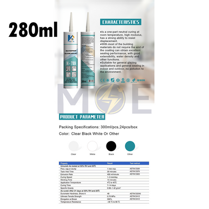 Nice Neutral Silicone Sealant Black 280ml | N-789