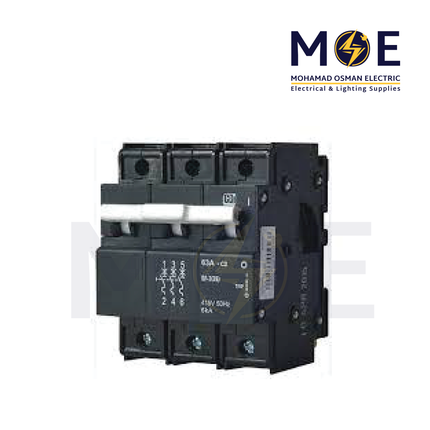 CBI MCB 3P 6kA G3 50A | SMF3 | Black | دجنتور كهرباء ثلاثة فاز اسود كبير