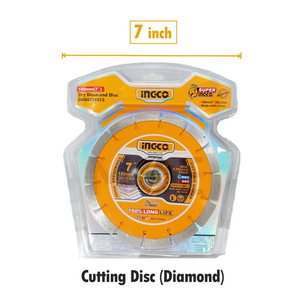 INGCO Diamond Dry & Wet Cutting Disc 180x22.2mm | DMD0118013
