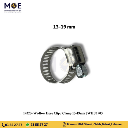 Wadfow Hose Clip / Clamp 13-19mm | WHU1903 | رباط ستانلس نبريش غاز