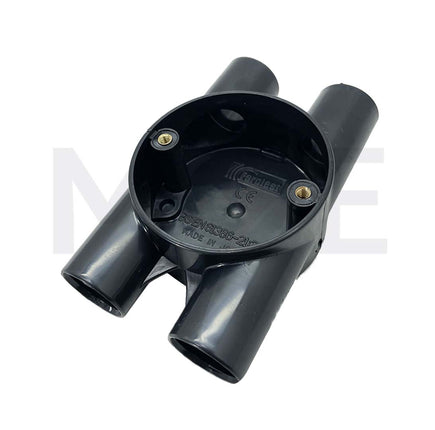 ElectroGuard Surface Circular Junction box PVC H-shape 4Way 20mm Black | EL2-HB