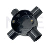 ElectroGuard Surface Circular Junction box PVC X-shape 4Way 20mm Black | EL2-04B