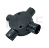 ElectroGuard Surface Circular Junction box PVC X-shape 4Way 20mm Black | EL2-04B