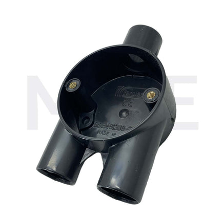 ElectroGuard Surface Circular Junction box PVC Y-shape 3Way 20mm Black | EL2-YB