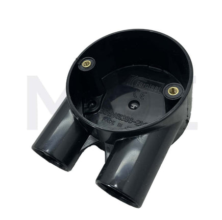 ElectroGuard Surface Circular Junction Box PVC U-Shape Black 2Way 20mm | EL2-UB
