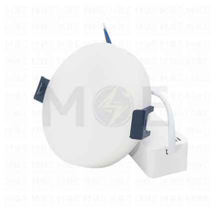 OB LED Downlight/ Panel Light White Ceiling Flush Mounted FrameLess Circular Warmwhite 3000K 1500Lm 7cm 15W | 1203 | سبوت ليد مدور مخفي بدون كادر ابيض ورم وايت