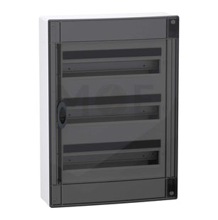 Schneider PrismaSeT IP40 Plastic Surface Distribution Board Smoked Door (426x600x151mm) 3Rx18module 54module | LVSXR318