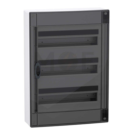 Schneider PrismaSeT IP40 Plastic Surface Distribution Board Smoked Door (426x600x151mm) 3Rx18module 54module | LVSXR318
