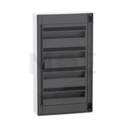 Schneider PrismaSeT IP40 Plastic Surface Distribution Board Smoked Door (426x750x151mm) 4Rx18module 72module | LVSXR418