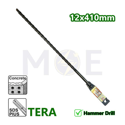 Tera SDS Plus Hammer Drill Bit 12mm (TL:410mm , WL:350mm)