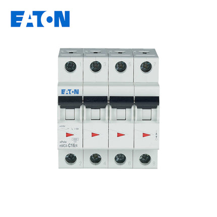 EATON MCB 4P C 4.5KA 16A | mMC4-C16/4 | دجنتور كهرباء ثلاثة فاز مع نتر - قاطع كهربائي رباعي