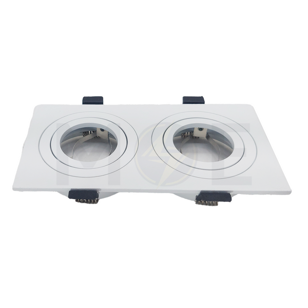 Cuperlight Double Downlight Spotlight Frame Aluminum Wh Recessed Adjustable Rectangular 15x7.5cm