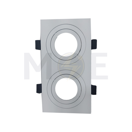 مصباح كشاف مزدوج من كوبرلايت بإطار من الألومنيوم الأبيض قابل للتعديل على شكل مستطيل 15×7.5 سم