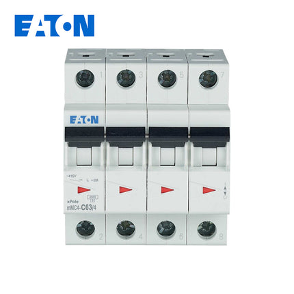 EATON MCB 4P C 4.5KA 63A | mMC4-C63/4 | دجنتور كهرباء ثلاثة فاز مع نتر - قاطع كهربائي رباعي