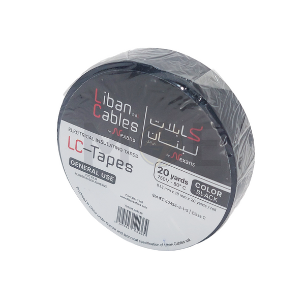 Liban Cables Electrical Adhesive Tape Black 20yd | LC-Tapes