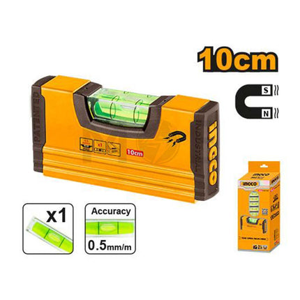 INGCO Industrial Mini Spirit level (With powerful magnets) 10cm | HMSL03101