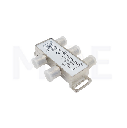 F-Type Coaxial Signal Splitter for CATV, Satellite, Antenna 4-Way
