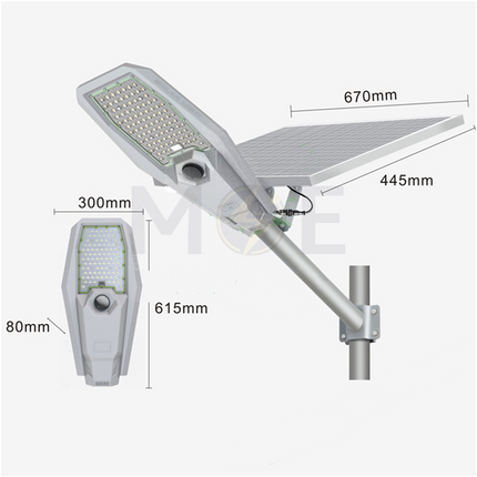 Cuperlight LED SMD IP66 Solar Street Light With Remote Controller Daylight 600W | SO5050