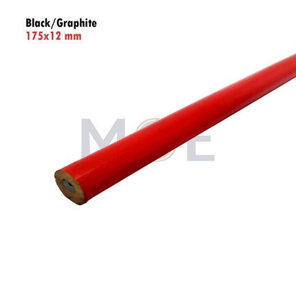 Carpenter Pencil Wood | One Color Woodworking Pencil Black/Graphite 175x12 mm
